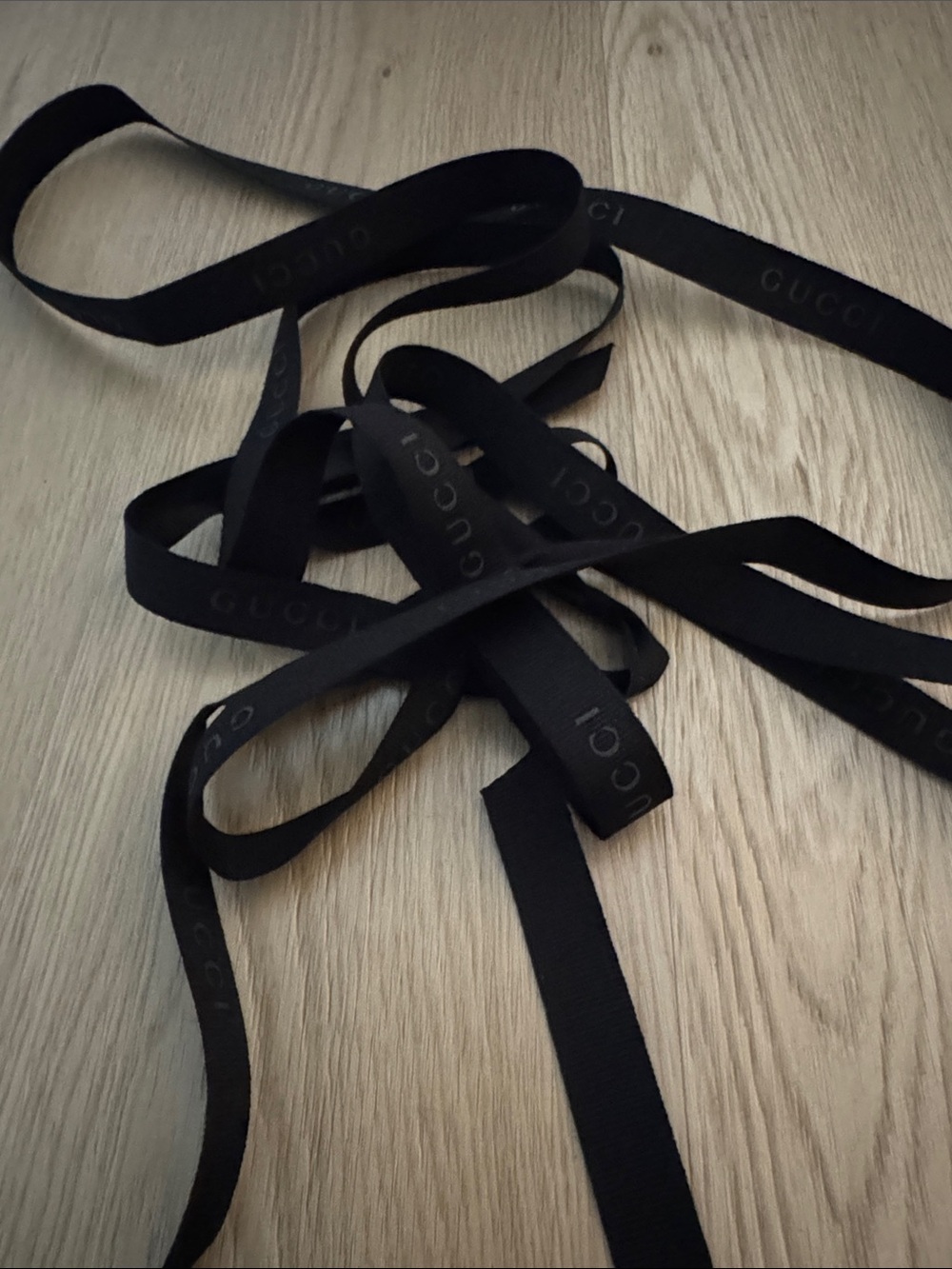 Gucci Black Branded Grosgrain Ribbon